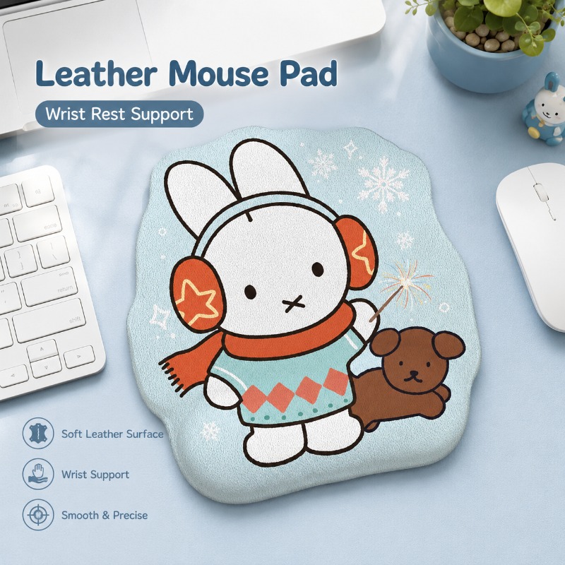 Laptop Accessories Computer - وسادة فأرة جلدية بتصميم أنيمي ميفي