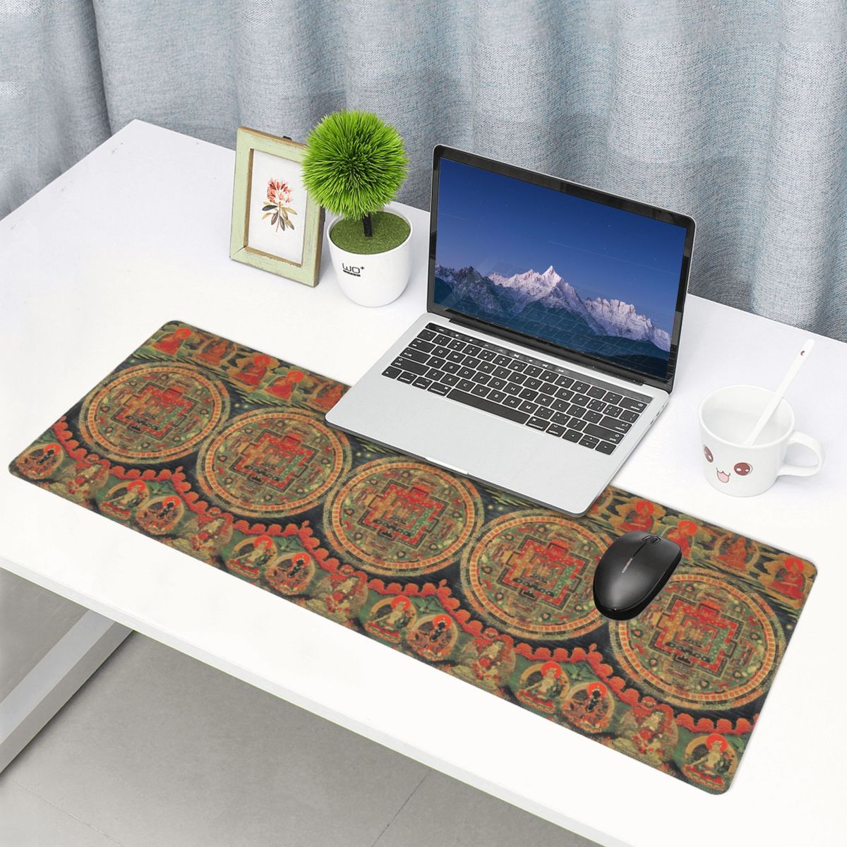 Laptop Accessories India - بساط فأرة كبير بتصميم ماندالا هندي