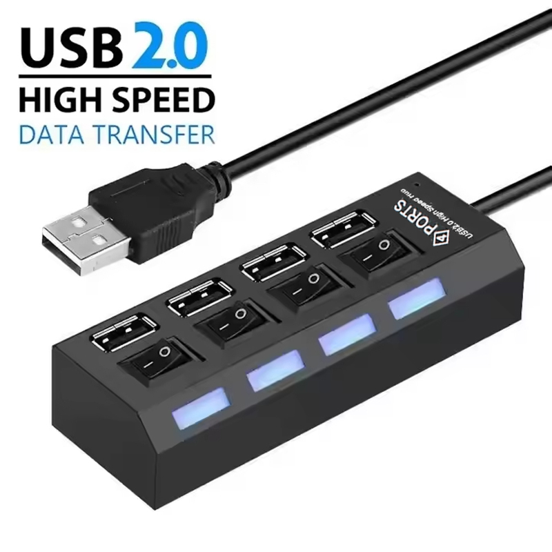 Laptop Accessories Computer - موزع USB 2.0 بأربعة منافذ مع
