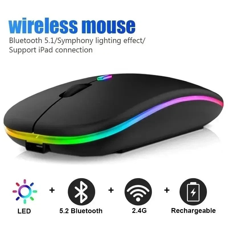 Mini Wireless Mouse - ماوس لاسلكي بتقنية البلوتوث ثنائي الوضع،