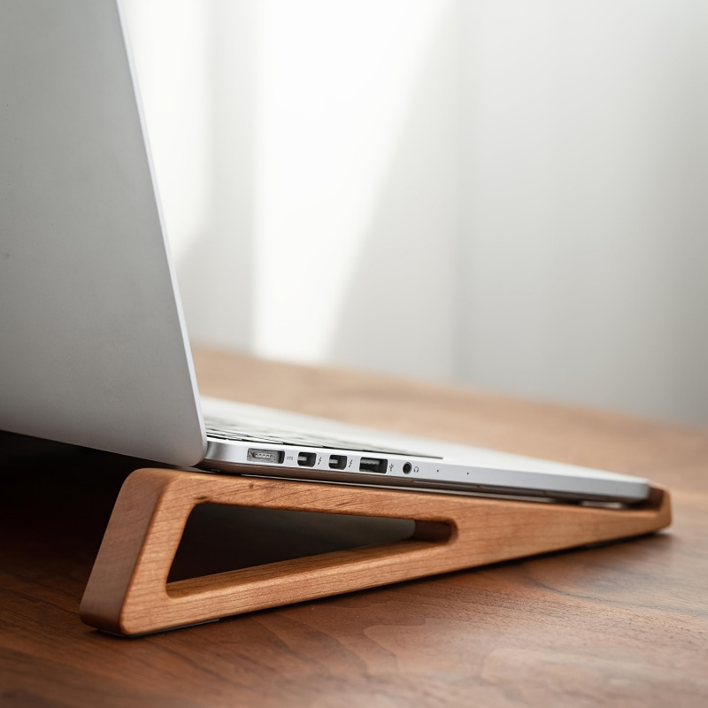 Laptop Accessories Design - حامل لابتوب خشبي قابل للطي ومحمول